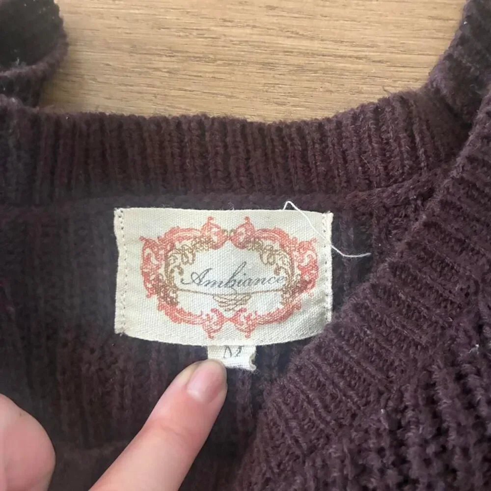 Ambiance-apparel Women's Brown and Black Jumper